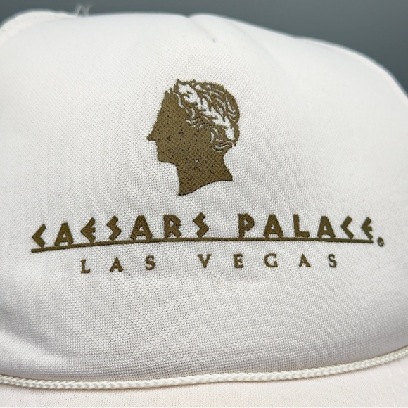 Vintage Caesars Palace Las Vegas Hat White Mesh Trucker Snapback Cap OS - Picture 2 of 7